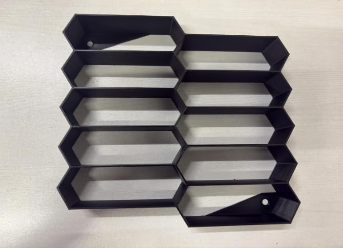 Apnatva 10-Car Hexagon Wall Rack Compatible with Hot Wheels Stand & 1:64 Die-Cast Cars | Stackable Wall Car Display Organizer with Side Guards & Screw Slot | Home & Office Decor (NO CAR INCLUDED)