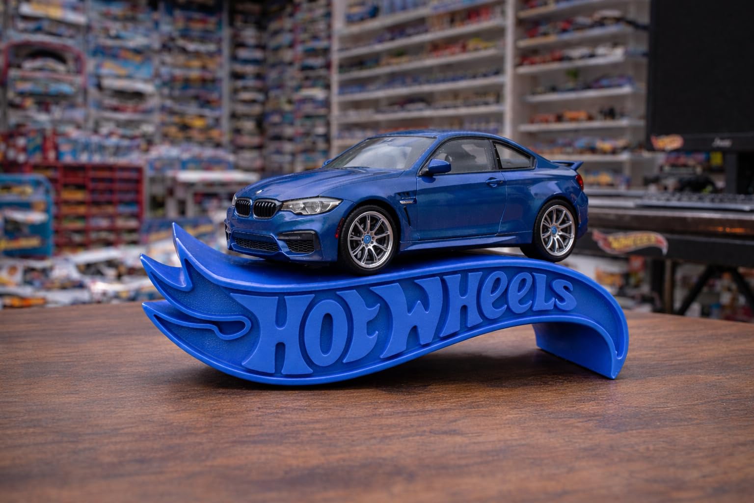 Apnatva 1:64 Diecast Car Display Shelves | Table Stand Toy Car Stand for Kids & Collectors | Black Steel Mini Car Rack for Home & Office Decor | (Pack of 5) (No Car Included) (Blue)