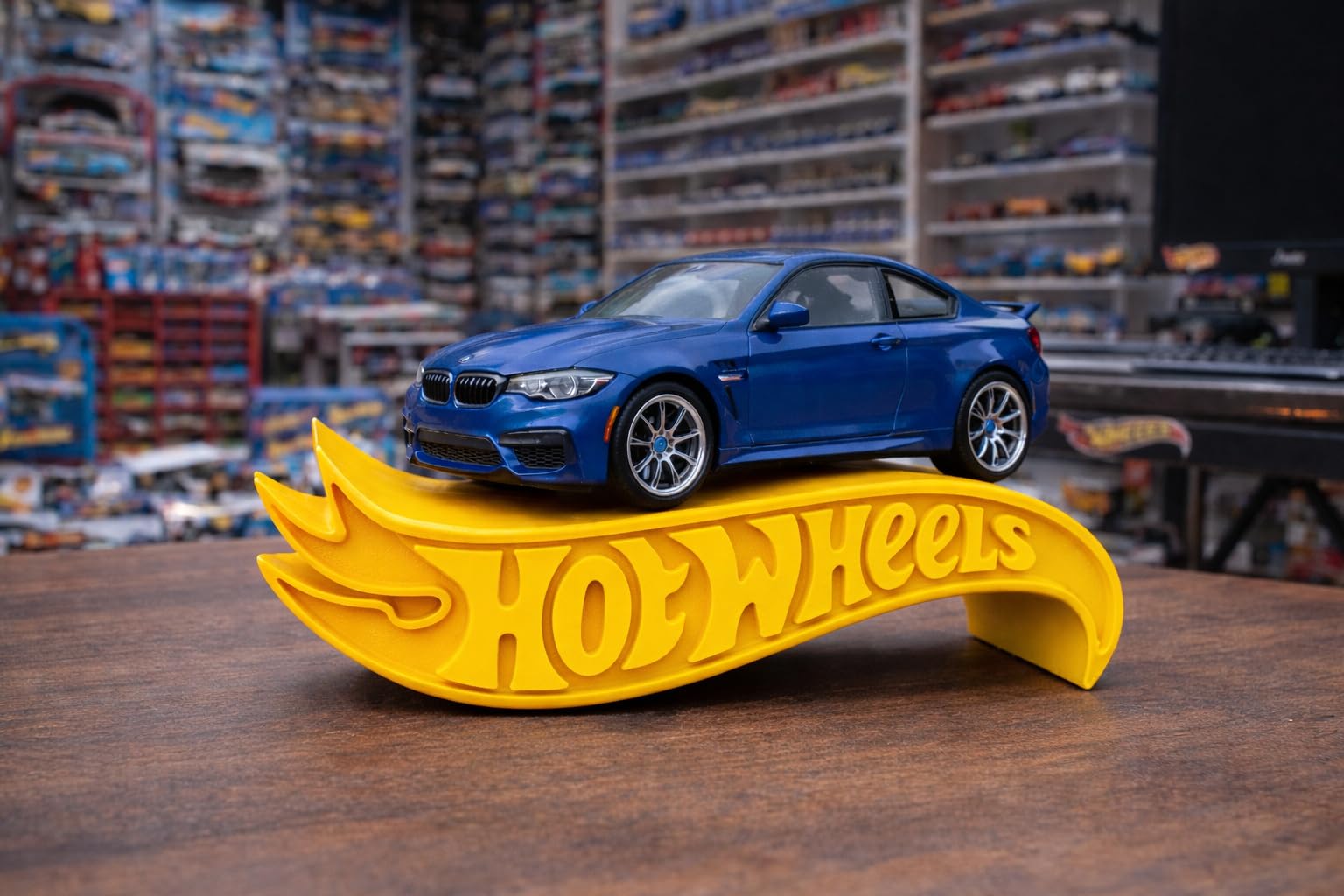 Apnatva 1:64 Diecast Car Display Shelves | Table Stand Toy Car Stand for Kids & Collectors | Black Steel Mini Car Rack for Home & Office Decor | (Pack of 5) (No Car Included) (Yellow)